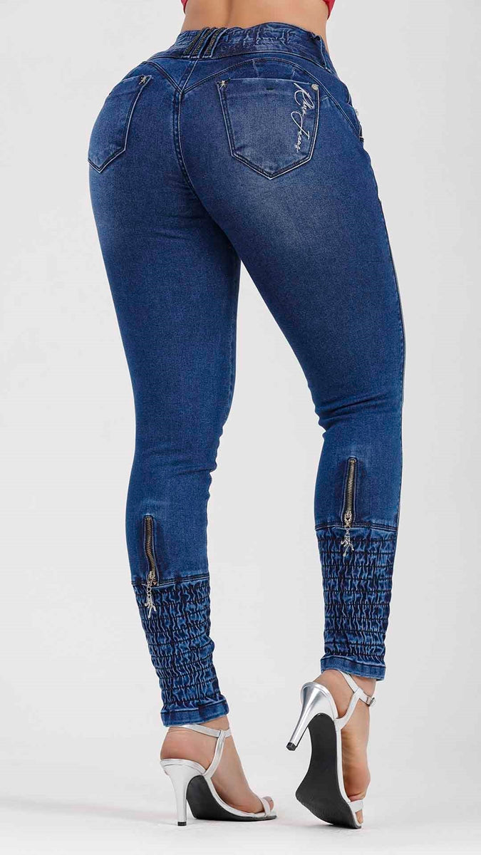 Rhero Pantalones vaqueros ajustados de talle alto para mujer 56677