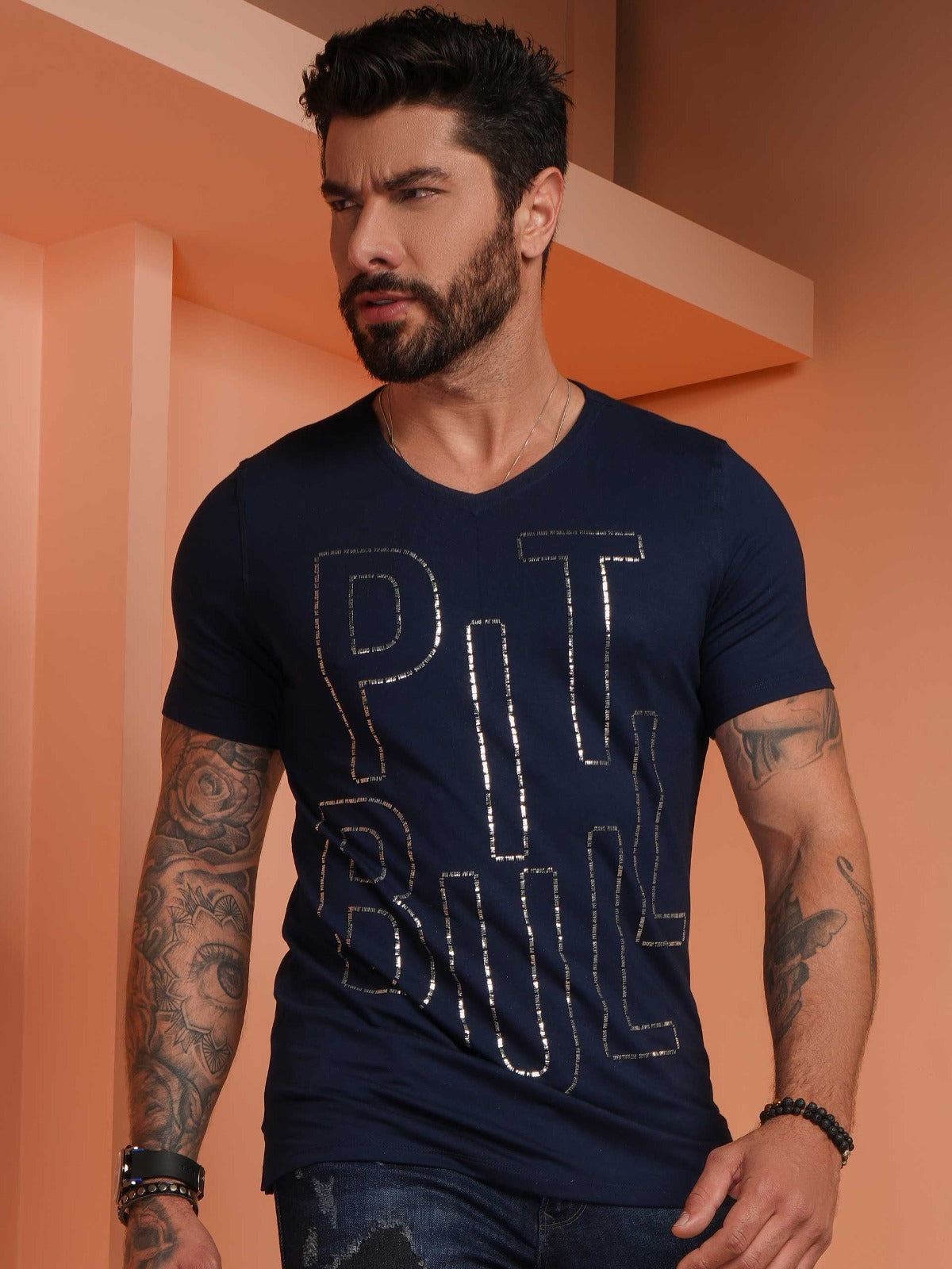 Camiseta masculina Pit Bull Jeans 79221