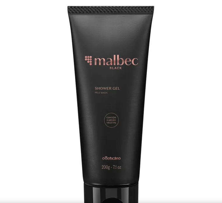 O Boticário Malbec Gel Duche Carvão Preto Masculino