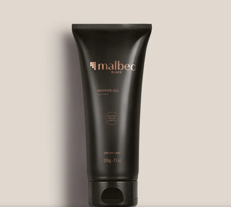 O Boticário Malbec Gel Duche Carvão Preto Masculino