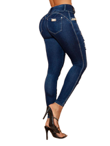 Pit Bull Jeans Pantalones vaqueros rasgados de talle alto para mujer con levantamiento de glúteos 65237