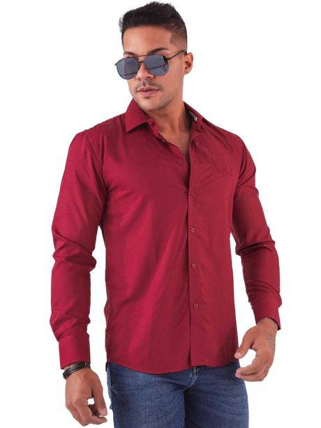 Camisa Masculina Pit Bull Jeans Casual Manga Longa 80964