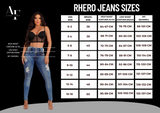 Calça jeans feminina de cintura alta Rhero com levantamento de bunda 56713