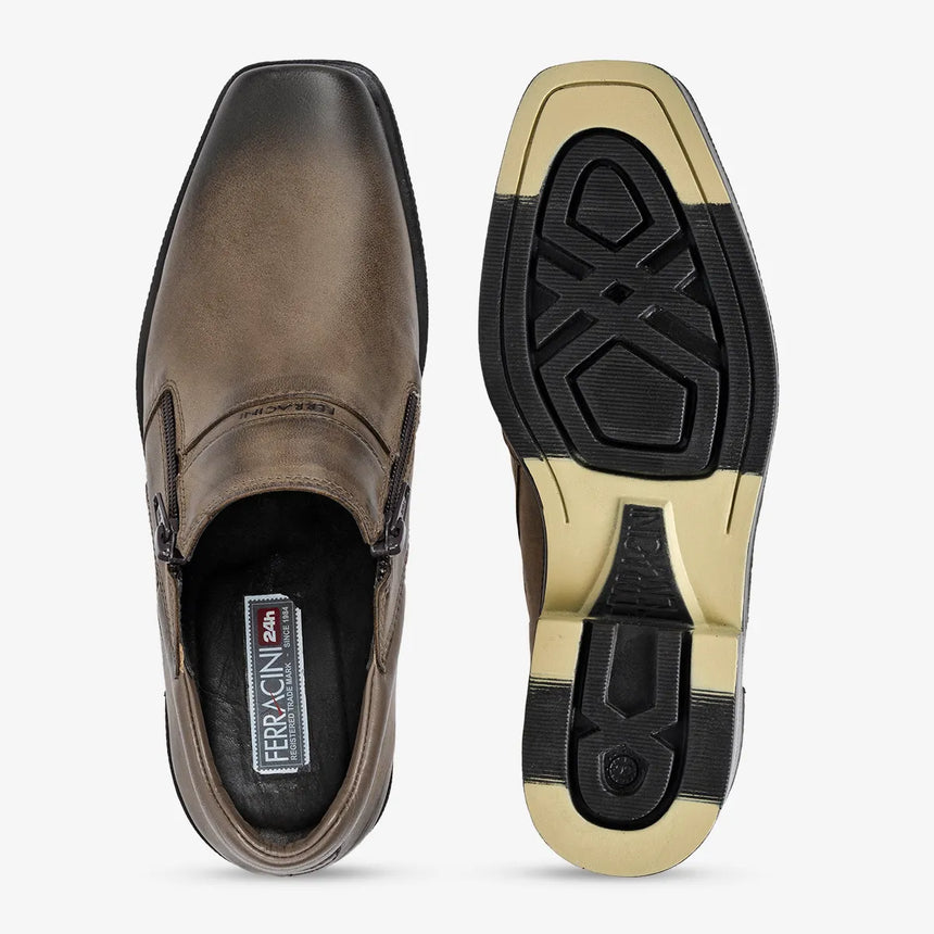 Zapato sin cordones de piel con cremallera Urban Way para hombre de Ferracini 6629